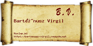 Bartánusz Virgil névjegykártya